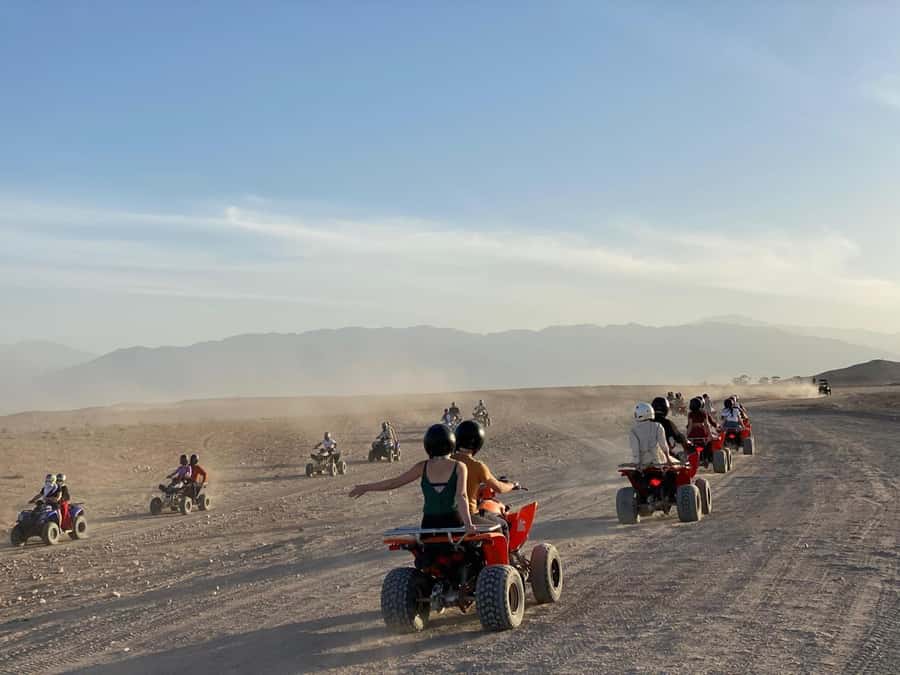 package: Agafay dinner, Sunset, show , Quad or Camel Ride - How the Agafay day runs, from 2:30 PM pickup to the 10:30 PM return