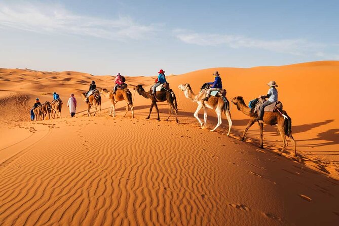 Shared Fez Sahara Group Tour for 3 days and 2 nights - Merzouga dunes, sunset, and a Berber camp dinner under the stars