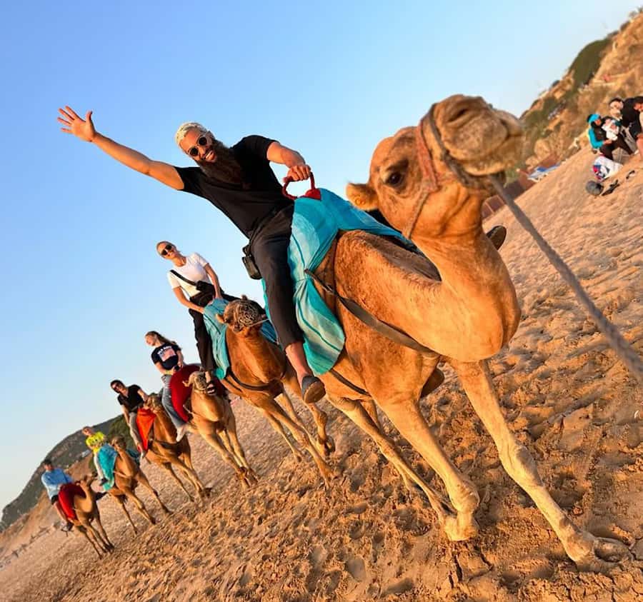 Tangier: Achakar Beach Sunset Camel Ride & Moroccan Dinner - Cap Spartel lighthouse area: the classic viewpoint stop